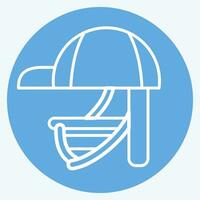 icoon batting helm. verwant naar basketbal symbool. blauw ogen stijl. gemakkelijk ontwerp bewerkbaar. gemakkelijk illustratie vector