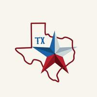 vector van Texas kaart en ster perfect voor afdrukken, kleding ontwerp, enz