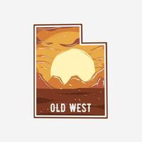 vector van Utah oud western perfect voor afdrukken, kleding ontwerp, enz