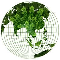 Milieuthema met plant op aarde vector