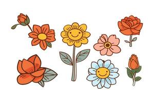 hand- getrokken bloem verzameling illustratie vector