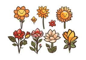 hand- getrokken schattig bloem illustratie vector