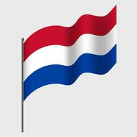 vector Nederland vlag. zwaaide vlag van nederland. Nederland embleem, icoon.