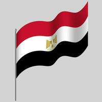 zwaaide Egypte vlag. Egyptische vlag Aan vlaggenmast. vector embleem van Egypte