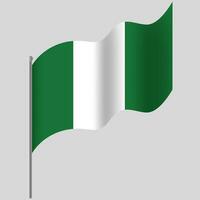 zwaaide Nigeria vlag. Nigeria vlag Aan vlaggenmast. vector embleem van Nigeria