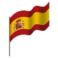 vector Spanje vlag. zwaaide vlag van Spanje. Spanje embleem, icoon.