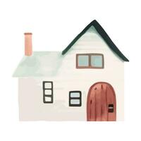 Scandinavisch vector huis. schattig waterverf huis. Europese gebouw. kinderachtig vector illustratie