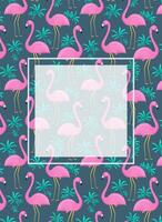 zomer kader in helder kleuren met flamingo. sjabloon voor ontwerp poster, banier, uitnodiging, bon. vector