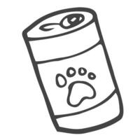 huisdier kan voedsel icoon silhouet illustratie. hond voeding houder vector grafisch pictogram symbool klem kunst. tekening schetsen zwart teken.