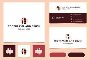 tandpasta en borstel logo ontwerp met bewerkbare slogan. branding boek en bedrijf kaart sjabloon. vector