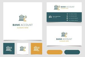 bank account logo ontwerp met bewerkbare slogan. branding boek en bedrijf kaart sjabloon. vector