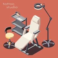 tattoo studio isometrische achtergrond vectorillustratie vector