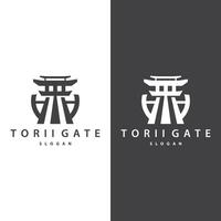 torii poort logo ontwerp vector minimalistische illustratie sjabloon