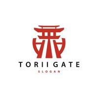 torii poort logo ontwerp vector minimalistische illustratie sjabloon