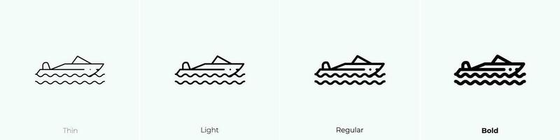 snelheid boot icoon. dun, licht, regelmatig en stoutmoedig stijl ontwerp geïsoleerd Aan wit achtergrond vector