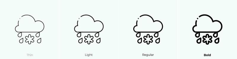 sneeuw icoon. dun, licht, regelmatig en stoutmoedig stijl ontwerp geïsoleerd Aan wit achtergrond vector