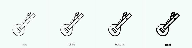 sitar icoon. dun, licht, regelmatig en stoutmoedig stijl ontwerp geïsoleerd Aan wit achtergrond vector