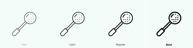 schuimspaan icoon. dun, licht, regelmatig en stoutmoedig stijl ontwerp geïsoleerd Aan wit achtergrond vector