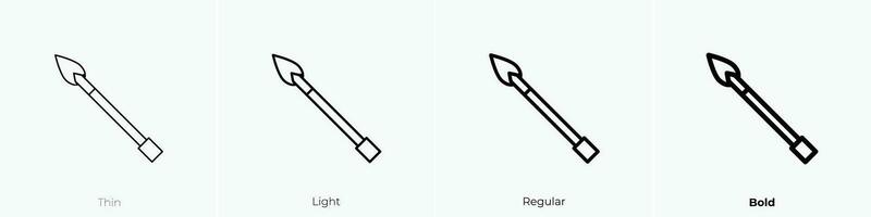 speer icoon. dun, licht, regelmatig en stoutmoedig stijl ontwerp geïsoleerd Aan wit achtergrond vector