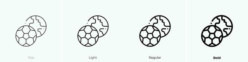 voetbal icoon. dun, licht, regelmatig en stoutmoedig stijl ontwerp geïsoleerd Aan wit achtergrond vector