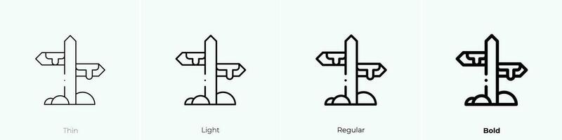 wegwijzer icoon. dun, licht, regelmatig en stoutmoedig stijl ontwerp geïsoleerd Aan wit achtergrond vector