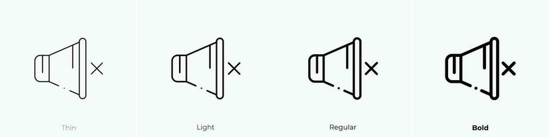 geluid uit icoon. dun, licht, regelmatig en stoutmoedig stijl ontwerp geïsoleerd Aan wit achtergrond vector