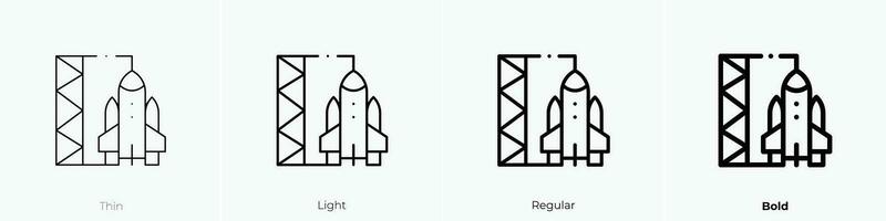 ruimteschip icoon. dun, licht, regelmatig en stoutmoedig stijl ontwerp geïsoleerd Aan wit achtergrond vector