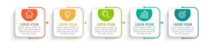 bedrijfsconcept met 5 opties of stappen vector