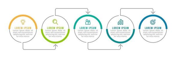 bedrijfsconcept met 5 opties of stappen vector