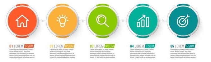 bedrijfsconcept met 5 opties of stappen vector