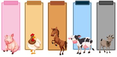 Set van boerderijdieren grens vector