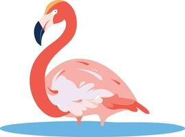 hand- getrokken flamingo's in zomer concept in vlak stijl vector