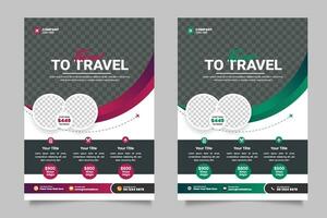 vector reizen vakantie folder ontwerp en brochure Hoes bladzijde sjabloon en bewerkbare tour poster sjabloon