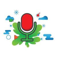 voice recorder illustratie. platte vector pictogram.