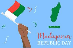 Madagascar republiek dag 30 december poster vector