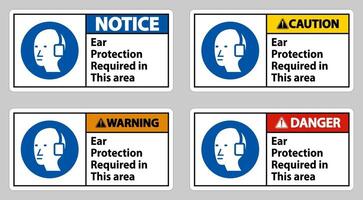gehoorbescherming vereist in dit gebied symboolteken vector