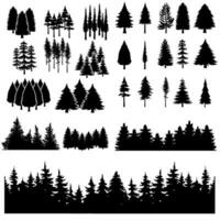 Woud icoon vector set. hout illustratie teken verzameling. pijnboom boom symbool. Kerstmis boom logo.