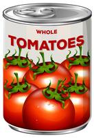 Blik van hele tomaten vector