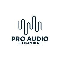 geluid audio logo ontwerp, audio met pulse logo sjabloon vector