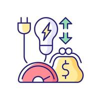 energie-efficiëntieprogramma rgb-kleurenpictogram vector