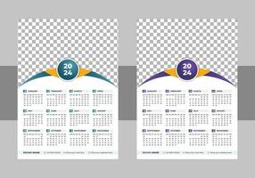 kalender 2024 met gemakkelijk en modern ontwerp, 2024 kalender sjabloon vector