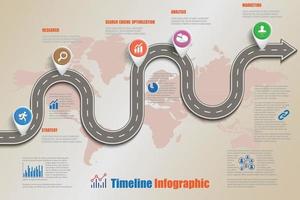 zakelijke routekaart tijdlijn infographic sjabloon, vectorillustratie vector