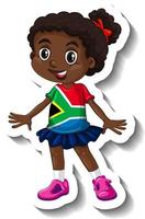 schattig afrikaans meisje stripfiguur sticker vector