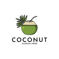 kokosnoot drinken logo ontwerp idee vector