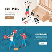 isometrische fitness sport banners vector illustratie