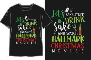 Kerstmis t-shirt ontwerp. Kerstmis dranken t-shirt vector