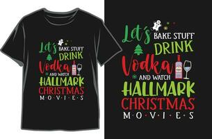 Kerstmis t-shirt ontwerp. Kerstmis dranken t-shirt vector