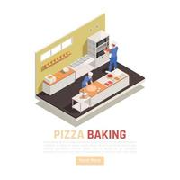 pizza winkel isometrische samenstelling vectorillustratie vector