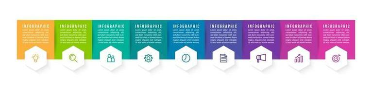 vector infographic ontwerp met pictogrammen en 9 opties of stappen