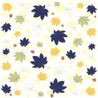 herfst mapple bladeren en eikel- patroon achtergrond vector
